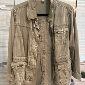 Anthropologie Green Utility Jacket Cotton Blend